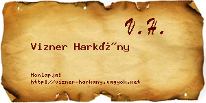 Vizner Harkány névjegykártya